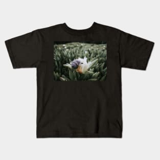 Snail Having Breakfast in Californian Yellow Flower Photo V7 Kids T-Shirt